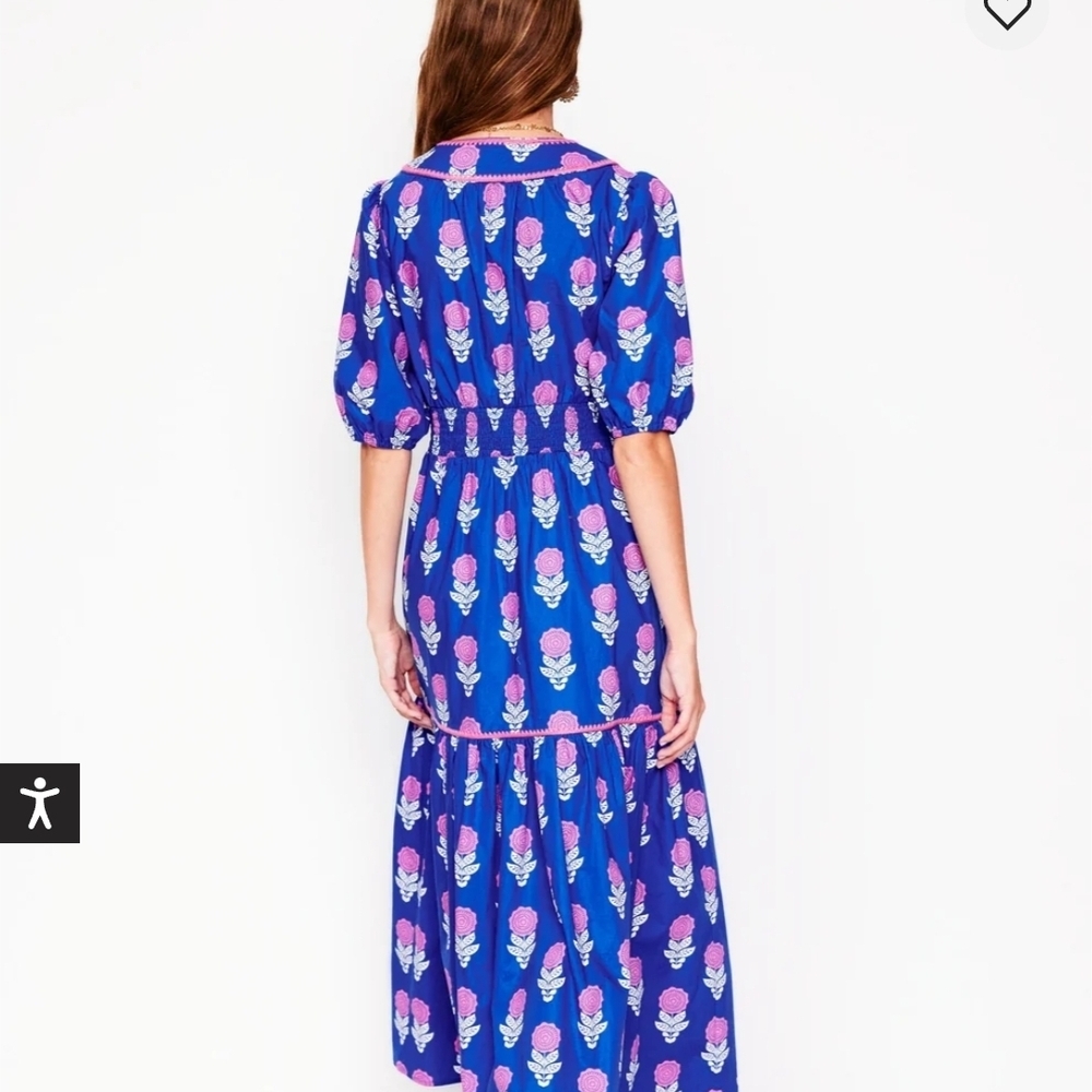 Boden Blue and Pink Floral Dress Size 16/18 - Picture 3 of 7